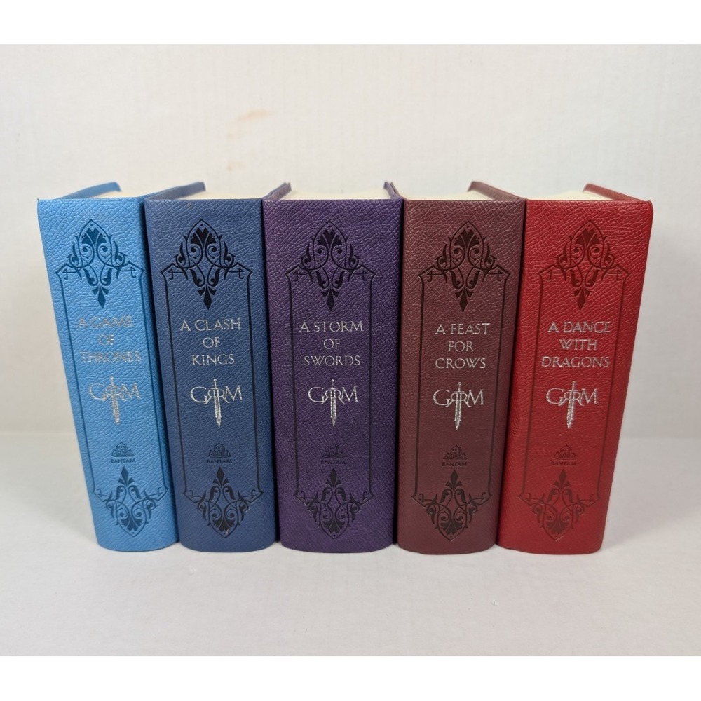 Game of Thrones Leather Bound Mini Book Set 1-5 George RR Martin Bantam Books
